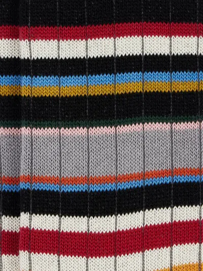 Paul Smith Ives Striped Cotton-blend Socks In Black