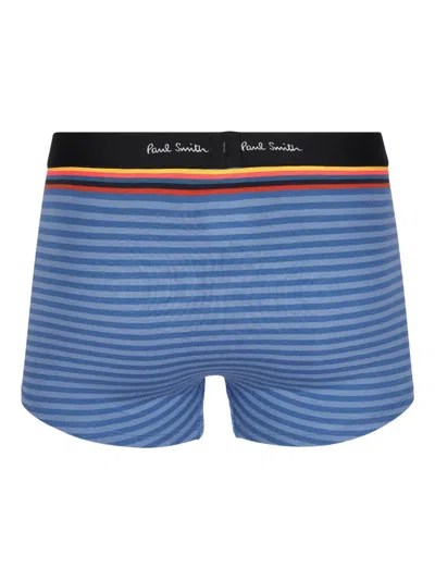 Paul Smith Striped Elasticated Boxer In Blue