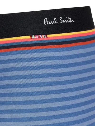 Paul Smith Striped Elasticated Boxer In Blue