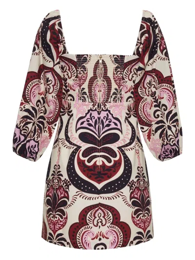 Cara Cara Puff-sleeve Mini Dress In Multi