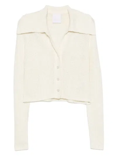 Paris Georgia Collared Cardigan In White