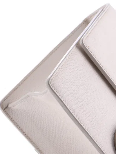 Pre-owned Dior 30 Montaigne Chain Flap Bag Leather East West Shoulder Bag In White