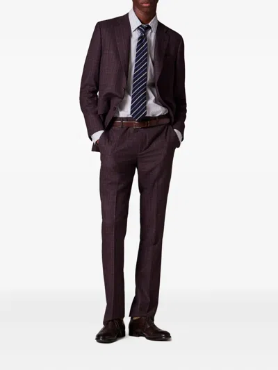 Paul Smith The Brierley Checked Wool Suit In Brown