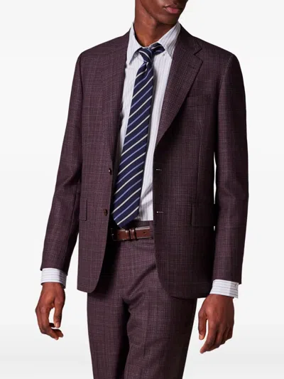 Paul Smith The Brierley Checked Wool Suit In Brown