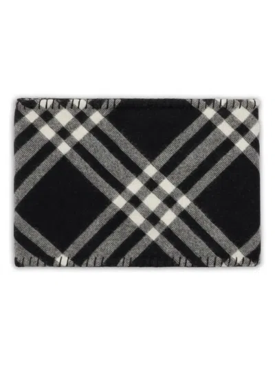 Burberry Embroidered Wool Scarf In Black