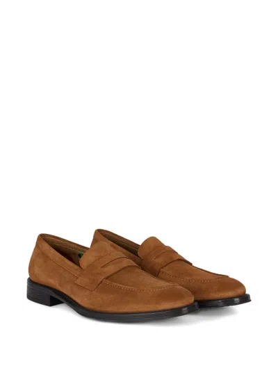 Ps By Paul Smith Suede Panelled Loafers In Brown