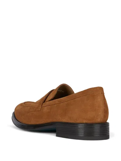 Ps By Paul Smith Suede Panelled Loafers In Brown