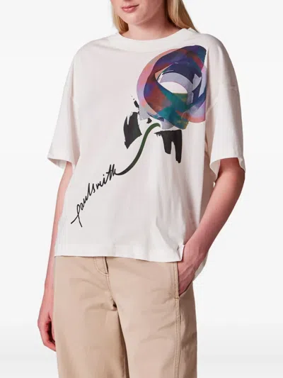 Ps By Paul Smith Floral-print T-shirt In Neutral