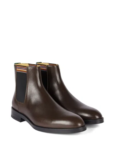 Paul Smith Lansing Leather Chelsea Boots In Brown