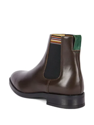 Paul Smith Lansing Leather Chelsea Boots In Brown