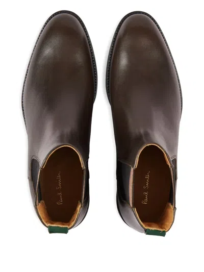 Paul Smith Lansing Leather Chelsea Boots In Brown