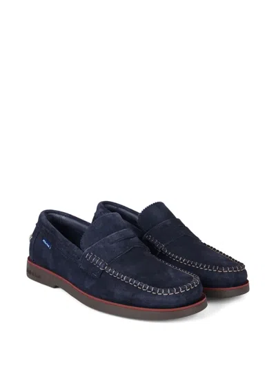 Ps By Paul Smith Stitched Suede Loafers In Blue