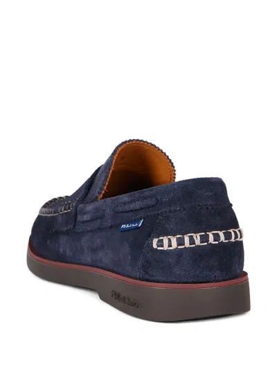 Ps By Paul Smith Stitched Suede Loafers In Blue