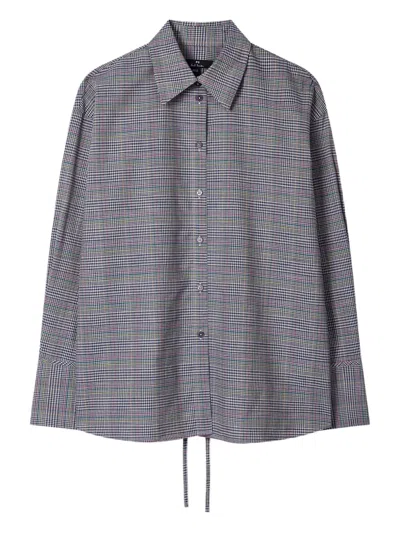 Ps By Paul Smith Checked Shirt In Gray
