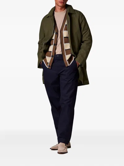Ps By Paul Smith Point-collar Single-breasted Coat In Green