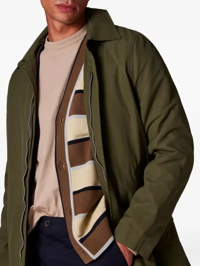 Ps By Paul Smith Point-collar Single-breasted Coat In Green