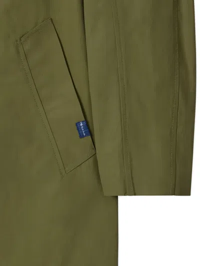 Ps By Paul Smith Point-collar Single-breasted Coat In Green