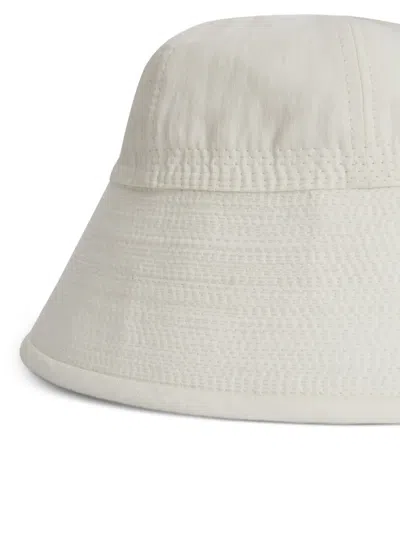 Jil Sander Organic Cotton Canvas Bucket Hat In White