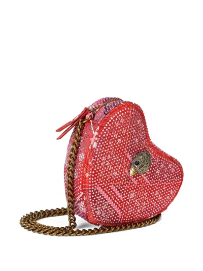 Kurt Geiger Embellished Heart Cross Body Bag In Red