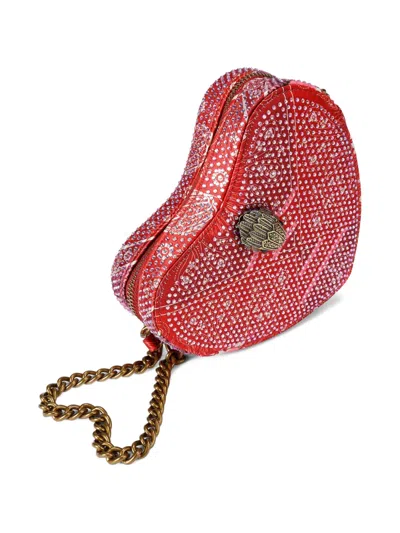 Kurt Geiger Embellished Heart Cross Body Bag In Red