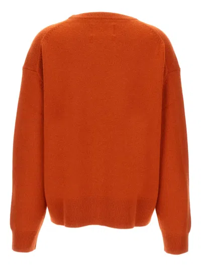Extreme Cashmere Ribbed Crew-neck Sweater In Orange