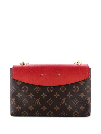 Pre-owned Louis Vuitton Saint Placide Handbag Monogram Canvas And Leather Shoulder Bag In Brown
