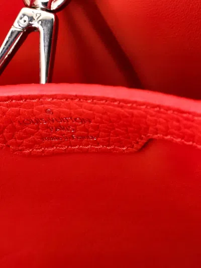 Pre-owned Louis Vuitton Capucines Bag Leather Pm Satchel In Red