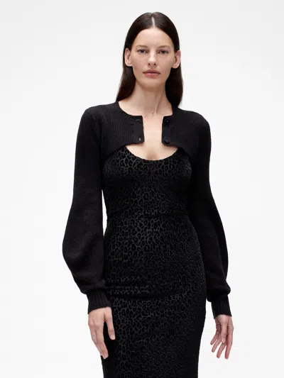 Gap Studio Cashsoft Shrunken Cardigan In Black