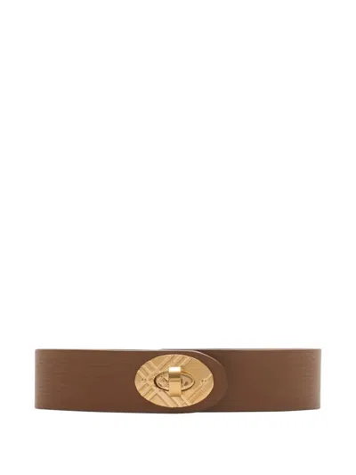 Burberry Cotswoods Leather Belt In Brown