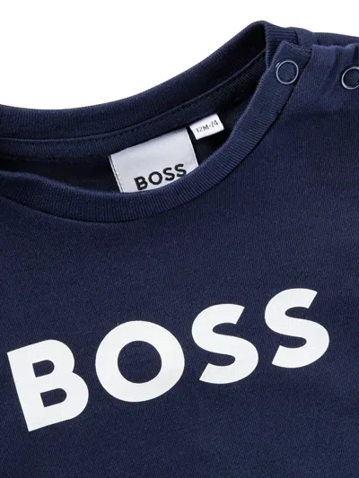 Bosswear Logo-print Cotton T-shirt In Blue