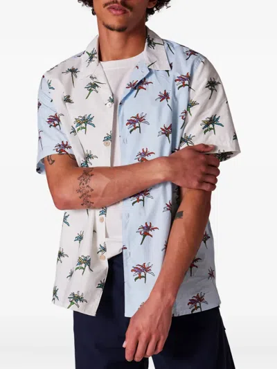 Ps By Paul Smith Edelweiss-print Two-tone Shirt In Multi