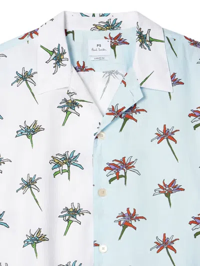 Ps By Paul Smith Edelweiss-print Two-tone Shirt In Multi