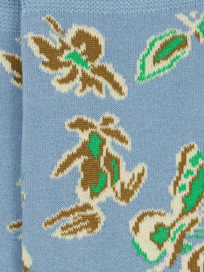 Paul Smith Floral-pattern Socks In Blue