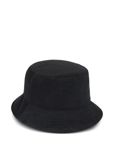 Paul Smith Black Cotton-blend Towelling Bucket Hat In Black