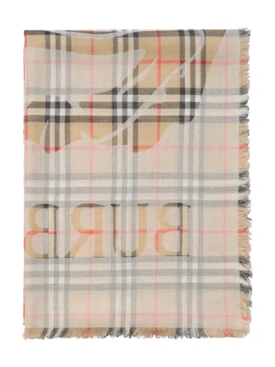Burberry Equestrian Knight-print Scarf In Multi