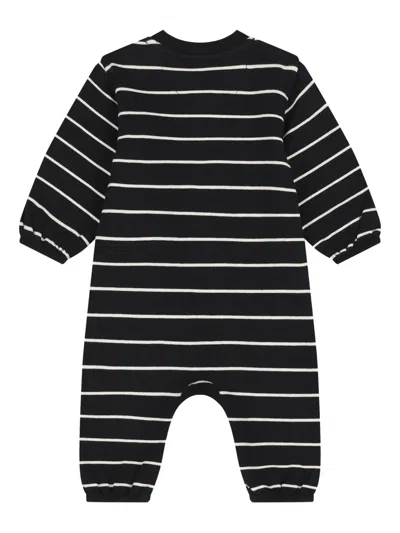 Calvin Klein Striped-pattern Romper In Black