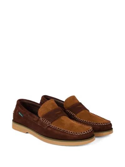 Ps By Paul Smith Contrast-stitching Suede Loafers In Brown
