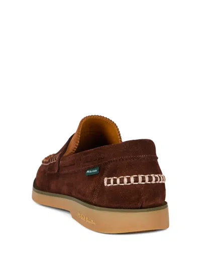Ps By Paul Smith Contrast-stitching Suede Loafers In Brown