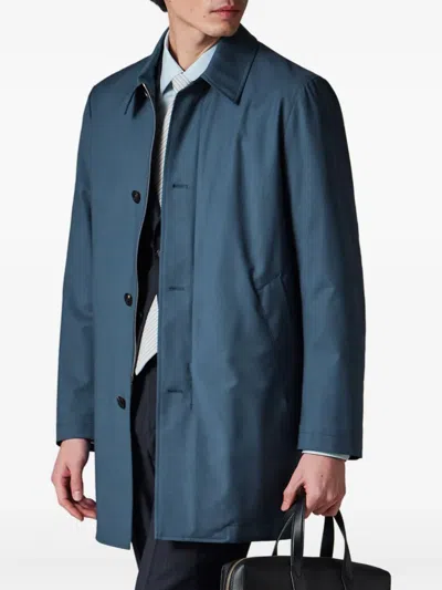 Paul Smith Single-breasted Buttoned Coat In Blue