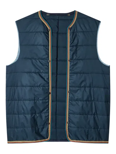 Paul Smith Single-breasted Buttoned Coat In Blue