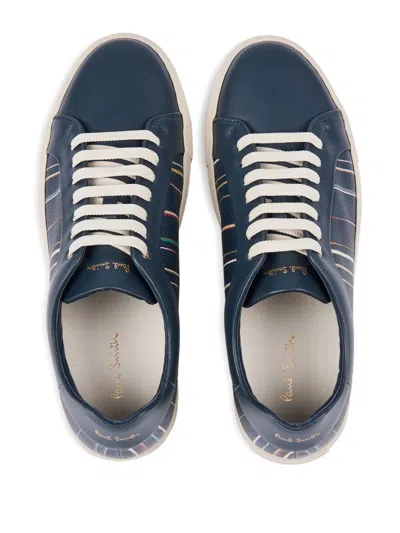 Paul Smith Signature-pinstripe Pattern Low-top Sneakers In Blue