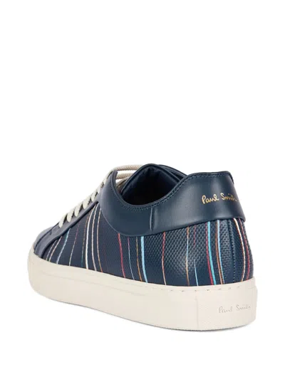 Paul Smith Signature-pinstripe Pattern Low-top Sneakers In Blue