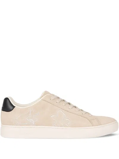 Ps By Paul Smith Rex Embroidered Suede Sneakers In Neutral