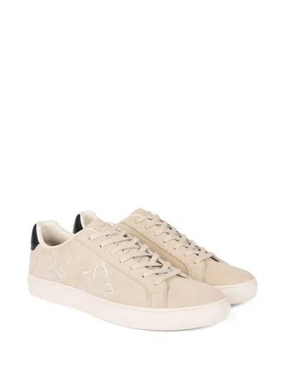 Ps By Paul Smith Rex Embroidered Suede Sneakers In Neutral