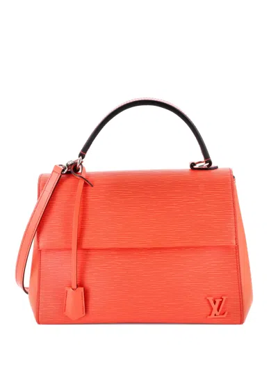 Pre-owned Louis Vuitton Cluny Top Handle Bag Epi Leather Mm Satchel In Orange
