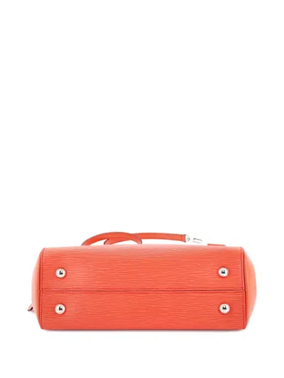 Pre-owned Louis Vuitton Cluny Top Handle Bag Epi Leather Mm Satchel In Orange
