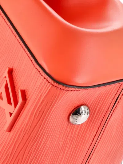 Pre-owned Louis Vuitton Cluny Top Handle Bag Epi Leather Mm Satchel In Orange