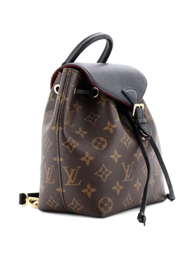 Pre-owned Louis Vuitton Montsouris Nm Monogram Canvas With Leather Bb Backpack In Brown