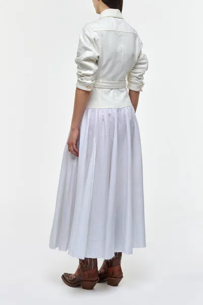 Gabriela Hearst Delyth Shirtdress In White Recycled Cotton Denim & Linen In White
