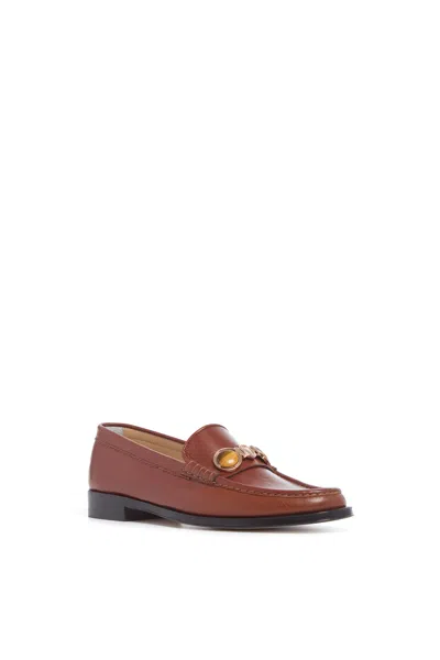 Gabriela Hearst Melchora Stone Loafer In Cognac Leather In Brown